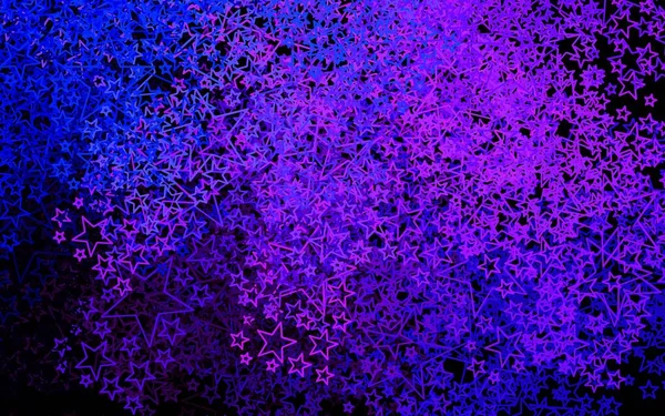 Dark Pink Blue Vector Backdrop Small Big Stars Blurred Decorative — Stockvektor