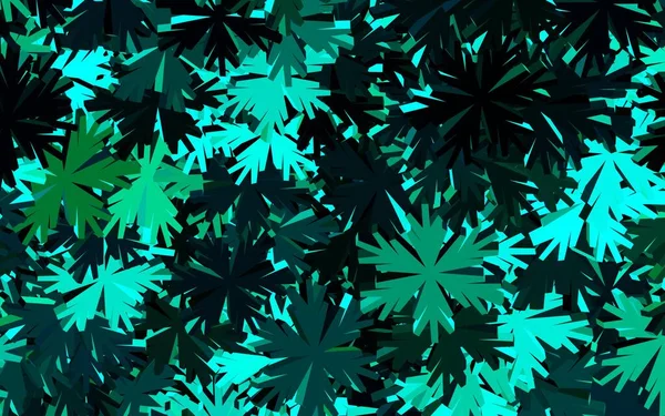 Tmavě Zelené Vektorové Čmáranice Pozadí Květinami Moderní Abstraktní Ilustrace Květinami — Stockový vektor
