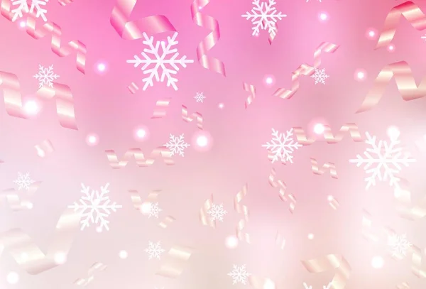 ライトピンク クリスマススタイルの黄色のベクトルパターン クリスマスのシンプルでカラフルなイラストや看板 タイポグラフィのテンプレート — ストックベクタ