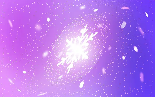 Renkli Kar Taneleriyle Açık Mor Vektör Dokusu Bulanık Arkaplanda Kar — Stok Vektör