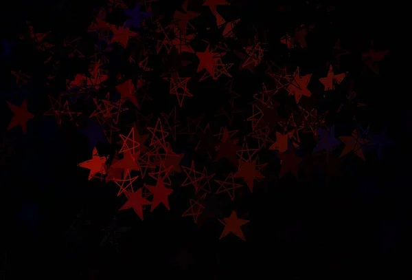 Dark Red Vector Template Ice Snowflakes Stars Modern Geometrical Abstract —  Vetores de Stock