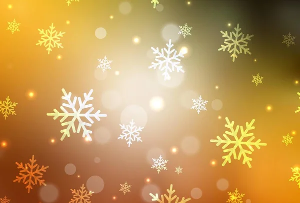 Donker Oranje Vector Achtergrond Vakantiestijl Kleurrijke Illustratie Met Kerstsimbolen Tekens — Stockvector