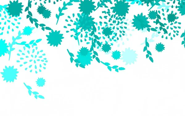 Textura Garabato Vectorial Verde Claro Con Flores Ilustración Colores Brillantes — Vector de stock