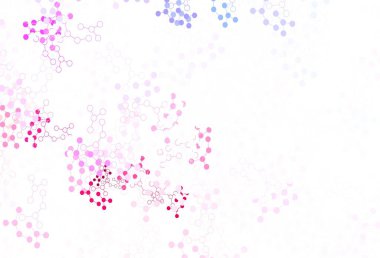 Açık mavi, kırmızı vektör arkaplan ve yapay zeka formları. Renkli yapay zeka yapısı, eğimli çizgiler ve noktalar. Poster ve teknoloji sembolü.