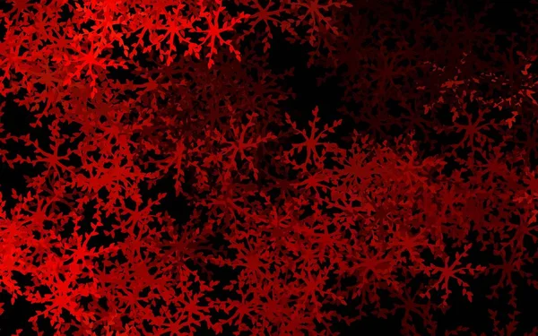 Dark Red Vector Natural Backdrop Flowers Leaves Colorful Illustration Doodle — Stock vektor
