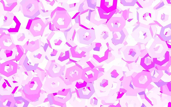 Luz Púrpura Diseño Vectorial Rosa Con Formas Hexagonales Hexagones Coloridos — Vector de stock
