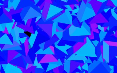 Koyu pembe, üçgenli mavi vektör arkaplan. Soyut üçgenli dekoratif tasarım. Kartvizitiniz için modern tasarım.