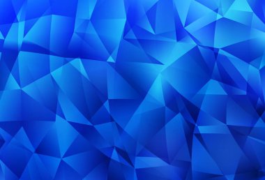 Işık Mavisi vektör eğimli üçgen şablonu. Origami tarzında gradyan ile geometrik çizim. Broşürünüz için yepyeni bir tasarım..
