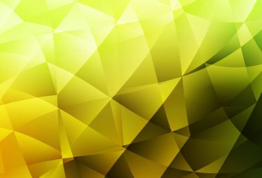 Açık yeşil, sarı vektör soyut çokgen arkaplan. Gradyanı olan zarif parlak çokgen çizimi. İşiniz için yepyeni bir tasarım..