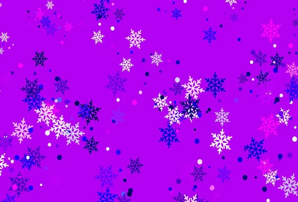 Світло Фіолетовий Рожевий Векторний Фон Різдвяними Сніжинками Сучасна Геометрична Абстрактна — стоковий вектор