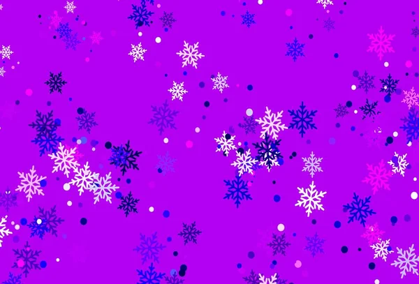 Fond Vectoriel Violet Clair Rose Avec Flocons Neige Noël Illustration — Image vectorielle