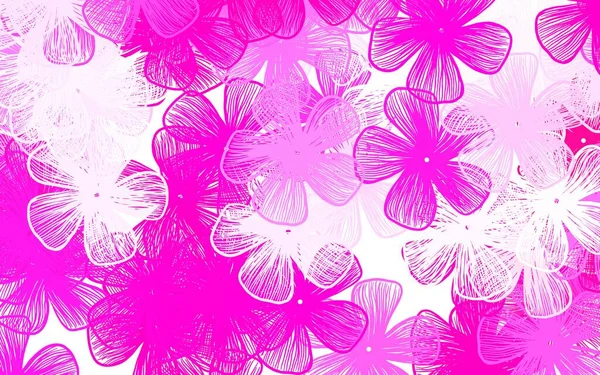 Padrão Abstrato Vetor Rosa Claro Com Flores Ilustração Colorida Com — Vetor de Stock