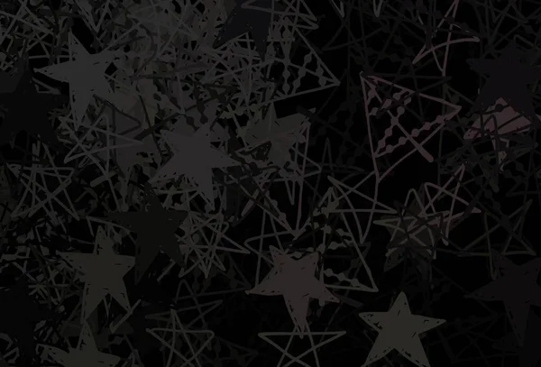 Layout Vetorial Cinza Escuro Com Flocos Neve Brilhantes Estrelas Ilustração —  Vetores de Stock