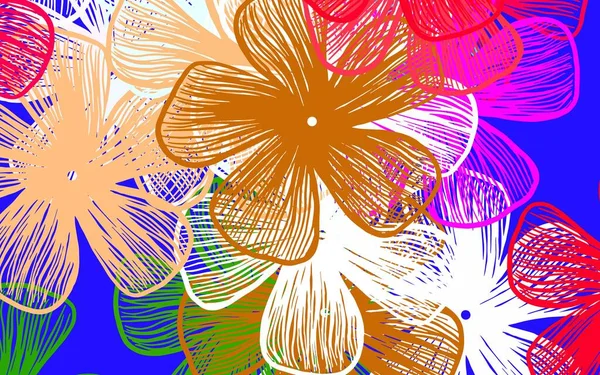 Ljus Flerfärgad Vektor Naturliga Konstverk Med Blommor Blommor Med Lutning — Stock vektor
