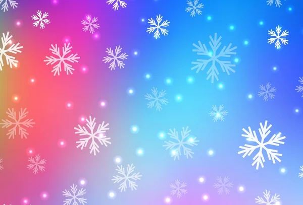 Luz Textura Vectorial Multicolor Con Copos Nieve Colores Estrellas Ilustración — Archivo Imágenes Vectoriales