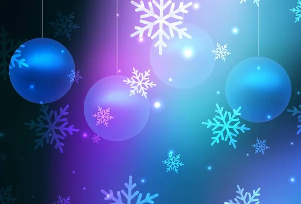 Σκούρο Ροζ Μπλε Διανυσματικό Μοτίβο Χριστουγεννιάτικο Στυλ Λαμπερή Απεικόνιση Μπάλες — Διανυσματικό Αρχείο