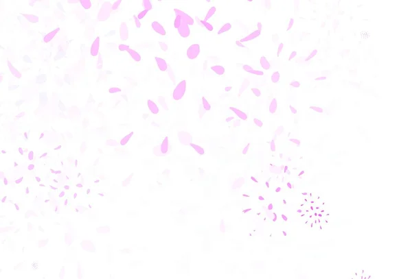Lichtpaarse Roze Vector Doodle Achtergrond Met Bladeren Decoratieve Illustratie Met — Stockvector
