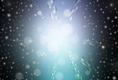 Koyu mavi, yeşil vektör dokusu doğum günü tarzında. Noel sembolleri ve tabelaları ile renkli çizimler. Reklamlar, posterler, kitap afişleri için desen.