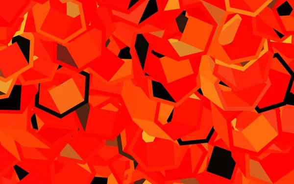 Dark Red Yellow Vector Template Hexagonal Style Design Abstract Style — Stock Vector