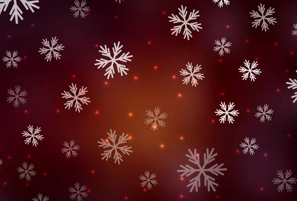 Dunkelrote Vektorschablone Mit Eisschneeflocken Sternen Gradient Bunte Illustration Mit Schnee — Stockvektor
