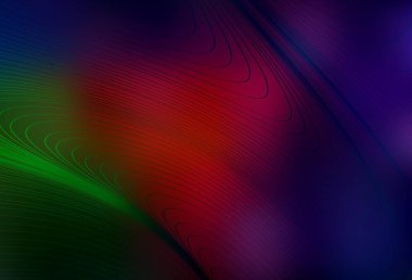 Koyu yeşil, kıvrımlı çizgileri olan kırmızı vektör şablonu. Alnında çizgiler olan soyut bir çizim. Cep telefonu ekranları için arkaplan.