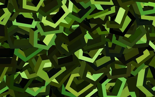 深绿色矢量背景和一组六边形 用一组五彩缤纷的六边形来说明 网站海报 横幅的设计 — 图库矢量图片