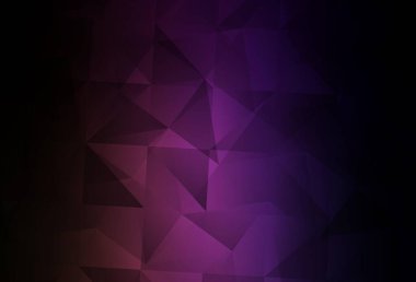 Koyu mor, pembe vektör üçgen arkaplan. Çokgen tarzda tamamen yeni bir renk çizimi. İşiniz için en iyi üçgen tasarım.