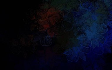 Koyu kırmızı vektör çiçekli doğal sanat eseri. Çiçeklerle karalama tarzında renkli çizimler. Tasarımınız için yeni şablon.