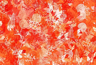 Açık kırmızı vektör zarif desenli ağaçlar, dallar. Doğal tarzda ağaçların olduğu zarif, parlak bir tasvir. Duvar kağıdı tasarımınız için yeni bir doku.