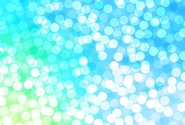 Ljusblå Grön Vektor Layout Med Cirkelformer Glitter Abstrakt Illustration Med — Stock vektor