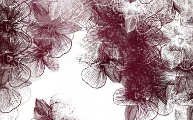 Açık Pembe, çiçekli kırmızı vektör arkaplan. Beyaz arka planda gradyanı olan çiçekler. İş tasarımınız için yepyeni bir tarz.