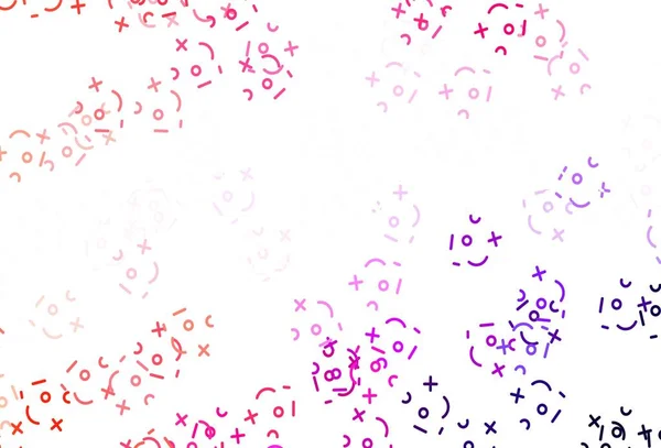 Светло Розовая Красная Векторная Текстура Математическими Сияниями Иллюстрация Числовыми Символами — стоковый вектор
