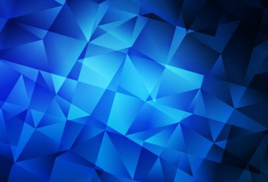 Koyu mavi vektör Çokgen soyut düzeni. Noktalı resim stili üçgenler ile yaratıcı çizimde. İşiniz için yeni tasarım.