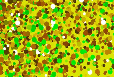 Açık yeşil, küreli sarı vektör deseni. Parlak renkli soyut çemberlerin olduğu bir resim. İş ilanınız için tasarım.