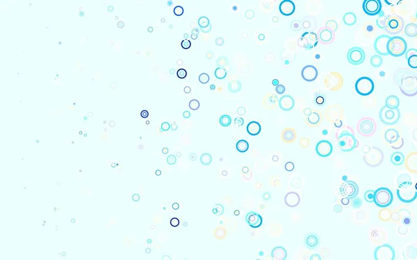 Bleu Clair Texture Vectorielle Jaune Avec Disques Illustration Abstraite Scintillante — Image vectorielle