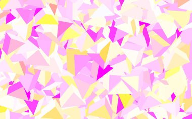 Açık pembe, üçgen biçiminde sarı vektör dokusu. Renkli üçgenli modern soyut illüstrasyon. İniş sayfası için modern şablon.
