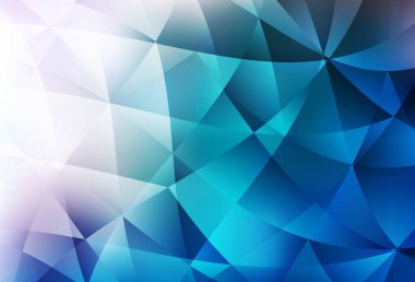 Işık Mavisi vektör eğimli üçgen şablonu. Üçgenlerden oluşan parlayan çokgen çizimler. Cep telefonunun arka planının şablonu.