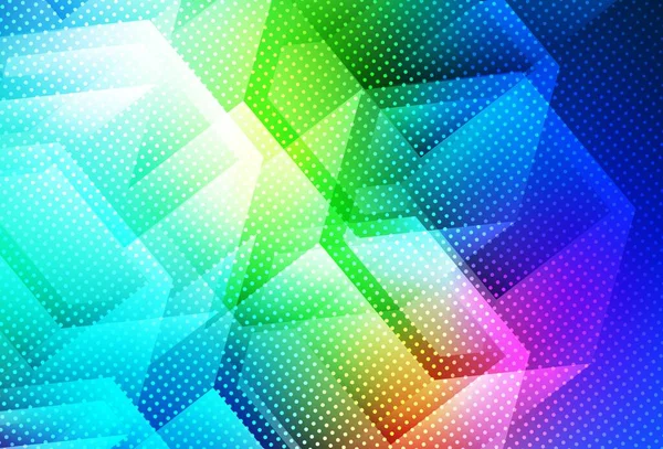 Bleu Clair Fond Vectoriel Vert Avec Hexagones Hexagones Colorés Sur — Image vectorielle