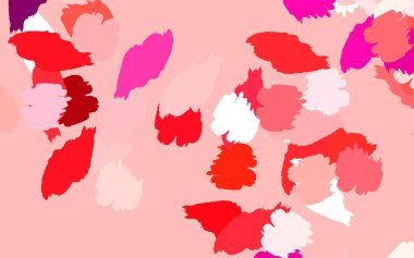 Açık Mor, Memphis şekilli pembe vektör arkaplan. Renkli rastgele şekillerle modern soyut illüstrasyon. Web siteniz için basit tasarım.