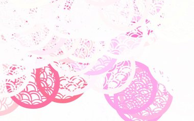 Açık Pembe vektör, soyut tarzda baloncuklu dekoratif tasarımı bulanıklaştırdı. Doğa tarzında bulanık halkaları olan güzel renkli çizimler. İniş sayfası için modern şablon.