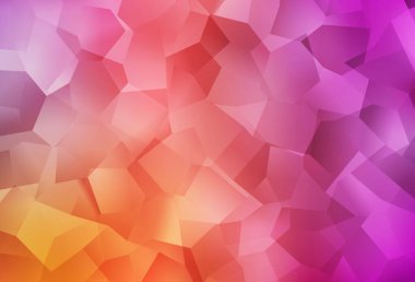 Açık pembe, kaotik şekilli sarı vektör şablonu. Soyut tarzda rengarenk gradyan şekilleri olan bir resim. Kartvizitiniz için modern tasarım.