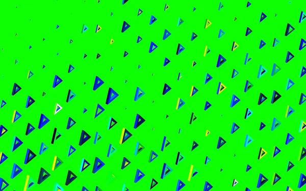Azul Oscuro Fondo Vector Verde Con Líneas Triángulos Ilustración Abstracta — Vector de stock