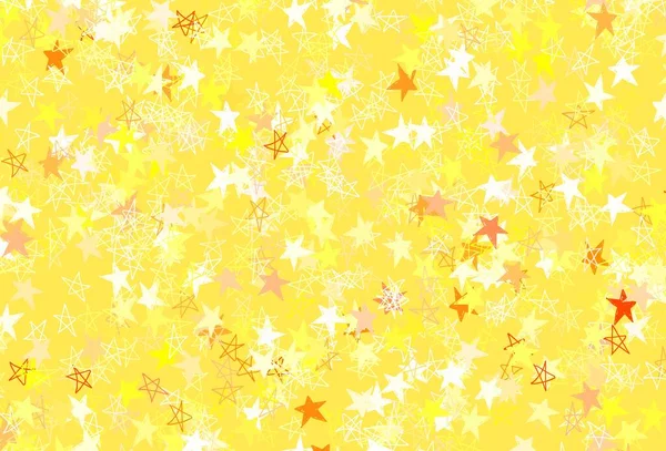 Светло Красная Желтая Векторная Текстура Красивыми Звездами Сияющая Цветная Иллюстрация — стоковый вектор