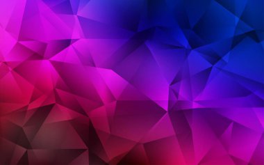 Koyu mavi, kırmızı vektör üçgen mozaik arka plan. Çokgen biçiminde, gradyan ile renkli çizimler. Pankartın için tamamen yeni bir şablon.