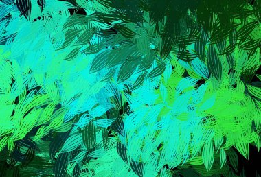 Koyu yeşil vektör karalama desenli yapraklar. Doğal yaprağı olan zarif, parlak bir illüstrasyon. İşiniz için en iyi tasarım..