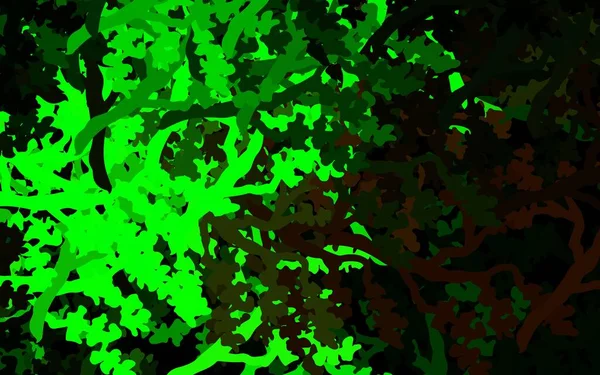 Темно Зеленый Желтый Вектор Обратная Сторона Листьями Ветвями Красочная Абстрактная — стоковый вектор