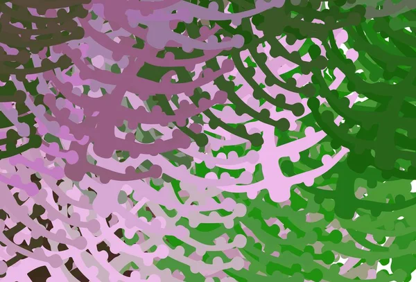 Rosa Claro Fondo Vector Verde Con Formas Abstractas Ilustración Colorida — Vector de stock