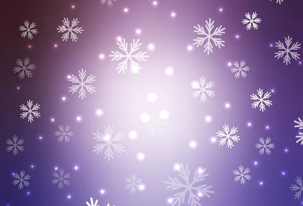 Light Purple Vector Template Ice Snowflakes Stars Modern Geometrical Abstract — Stock Vector