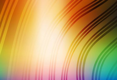 Bükülmüş çizgileri olan ışık çok renkli vektör deseni. Basit çizgilerle renkli gradyan çizimi. İşiniz için en iyi tasarım.