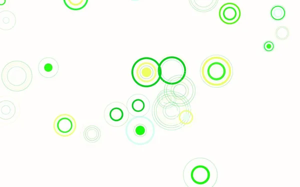 Hellgrünes Gelbes Vektorlayout Mit Kreisformen Schöne Farbige Illustration Mit Verschwommenen — Stockvektor